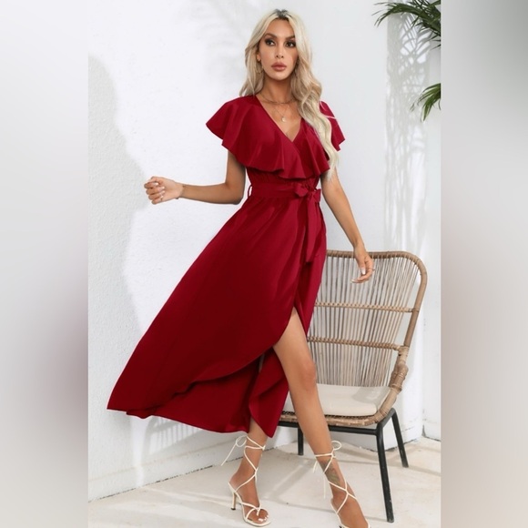 Vacation Vibes Midi Ruffle Dress - Picture 3 of 4